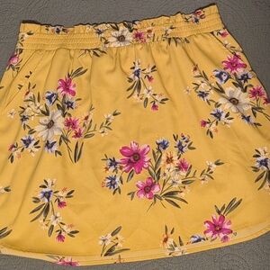 DR2 Yellow Floral A-Line Skirt